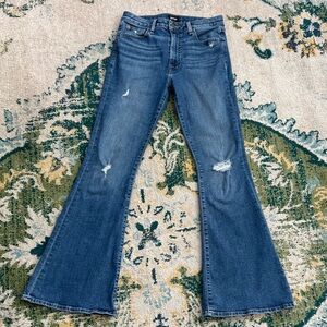 Hudson size 27 Heidi high rise flare Jaime wash stretch jeans distressed